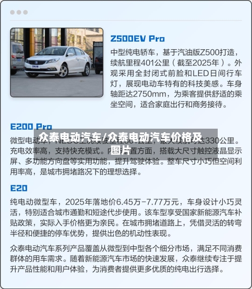 众泰电动汽车/众泰电动汽车价格及图片-第1张图片